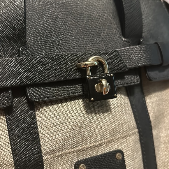 Henri Bendel Jetsetter Backpack - Canvas with Black and Gold - Picture 3 of 13